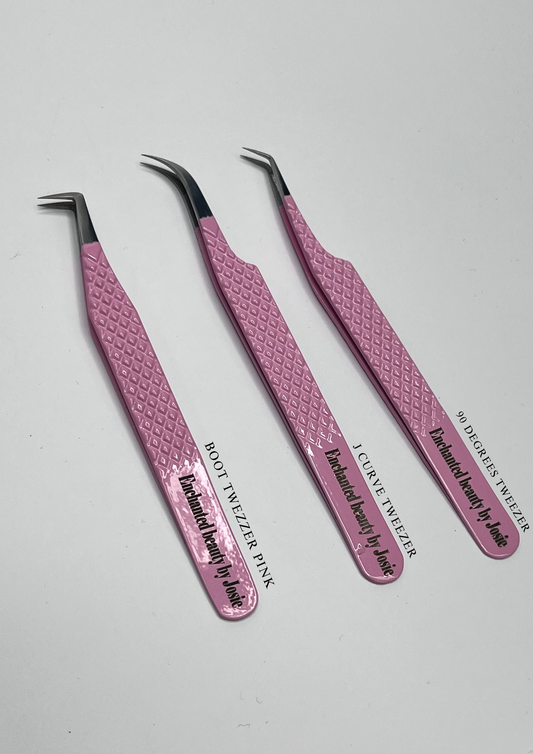 Pink Triple Tweezer Set